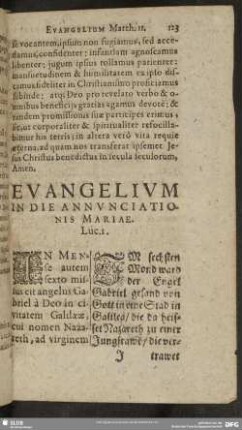 Evangelium In Die Annunciationis Mariae, Luc. 1