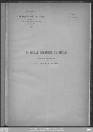 Le tabelle geografiche d'Al-Battânî