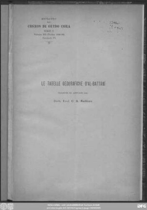 Le tabelle geografiche d'Al-Battânî