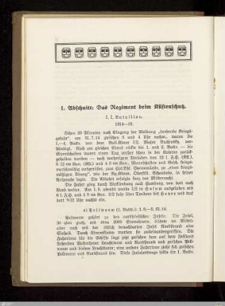 I.) I. Bataillon 1914-15