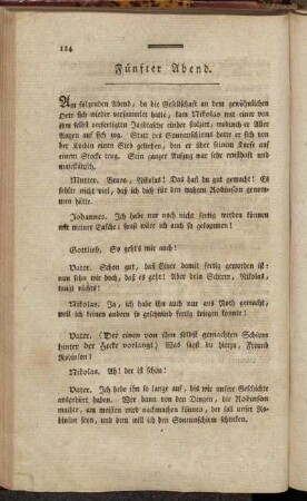 Fünfter Abend. = Cinquième Soirée.