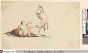 [Sitzendes Pärchen mit stehender Frauenfigur; A Seated Couple and a Standing Woman; Rustende man en twee vrouwen]