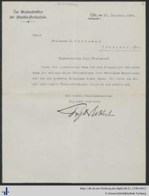Brief, 27.12.1909