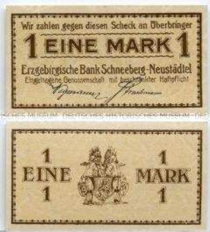 Schneeberg, Erzgebirgische Bank, 1 Mark