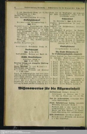 Wissenswertes für die Allgemeinheit
