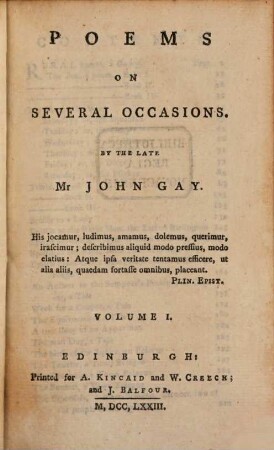 Poems On Several Occasions, 1