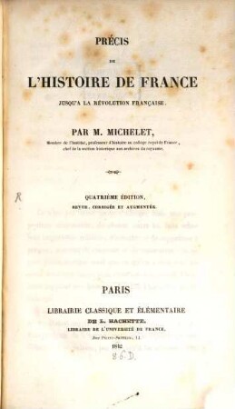 Précis de l'histoire de France jusqu'à la Révolution Française