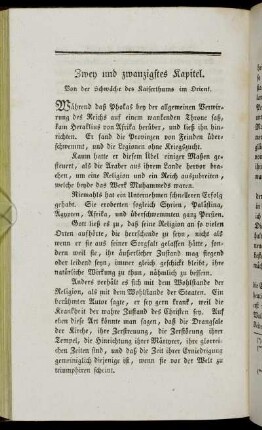 Zwey und zwanzigstes Kapitel.