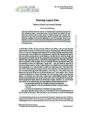Rescuing Legacy Data