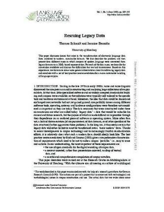 Rescuing Legacy Data