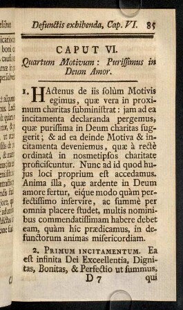 85-91, Caput VI. Quartum Motivum: Purissimus in Deum Amor.