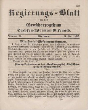 Nr. 17 : 8. Mai 1852