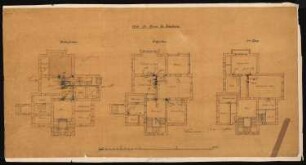 Villa Kunheim, Berlin-Niederschönweide: Grundriss KG, EG und 1.OG