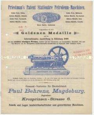 Die Priestman's Petroleum-Betriebs-Maschine.