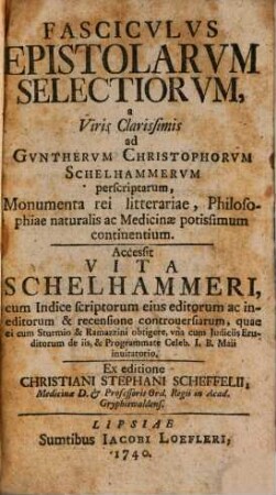Fasciculus epistolarum selectiorum