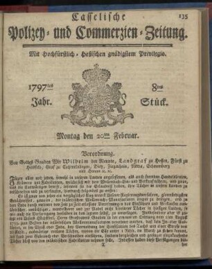 8tes Stueck, Montag den 20ten Februar 1797