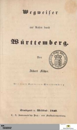 Wegweiser auf Reisen durch Württemberg