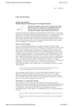 Wegen dem Regen? Grammatische Veränderungen im heutigen Deutsch