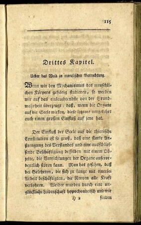 Drittes Kapitel. Ueber das Weib in moralischer Betrachtung.