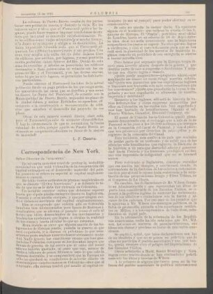 Correspondencia de New York.