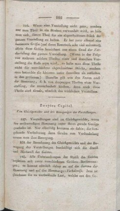 Zweytes Capitel. Vom Gleichgewicht und den Bewegungen der Vorstellungen.