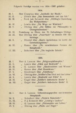[Vorträge von 1904-1907]
