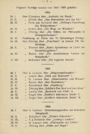 [Vorträge von 1904-1907]