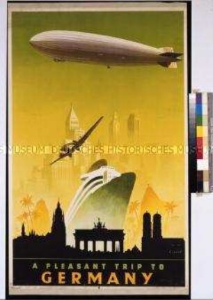 Englischsprachiges Werbeplakat für Reisen nach Deutschland