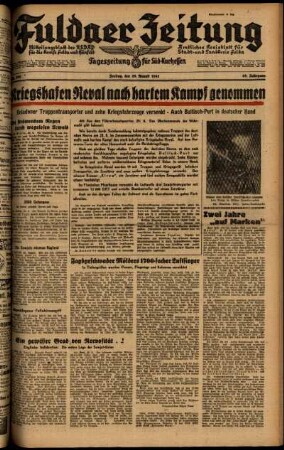 Ausgabe vom Freitag, den 29. August 1941.
