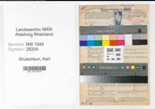 Entnazifizierung Karl Grutschkun , geb. 16.05.1898 (Werkssanitaeter)