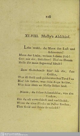 XLVIII. Molly's Abschied