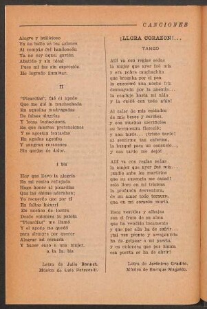 ¡Llora corazón! : Tango