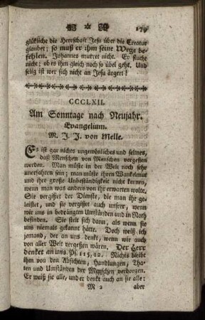 CCCLXII. Am Sonntage nach Neujahr. Evangelium.