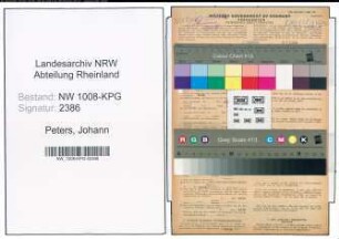 Entnazifizierung Johann Peters , geb. 14.06.1906 (Elektroschweisser)