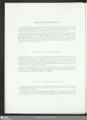 II. Das Gründungsjahr 1766