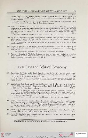 XXIII. Law and Political Economy (Nr. 489 - 509)