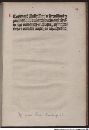 Coronatio Maximiliani regis in Aquisgrano : 1486