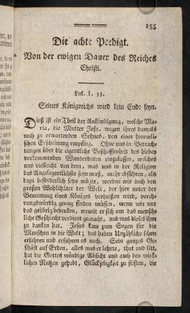 155-173, VIII. Die ewige Dauer des Reiches Jesu. Luk. I, 33.