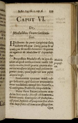 Caput VI. De Modalibus Enunciationibus.