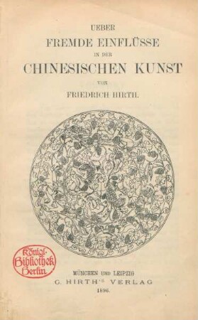 Über fremde Einflüsse in der chinesischen Kunst