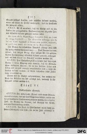 Titel VI: Vollziehende Gewalt