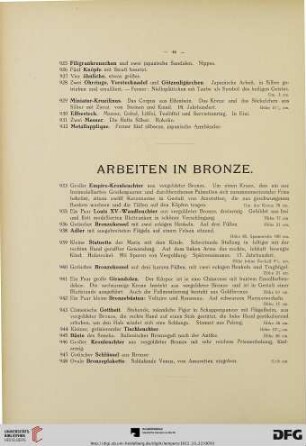 Arbeiten in Bronze (Nr. 933-948)
