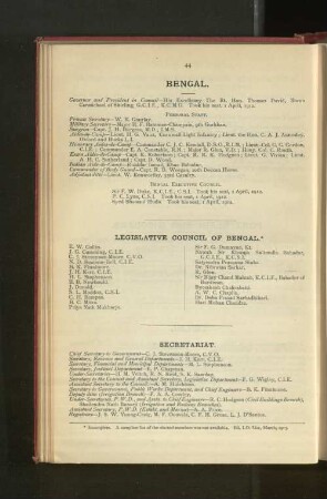 Officers employed in Bengal