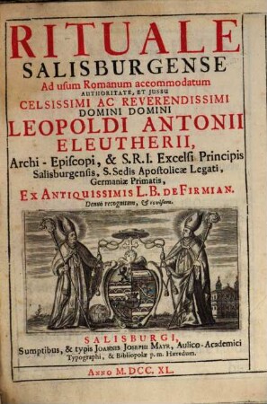 Rituale Salisburgense Ad usum Romanum accommodatum