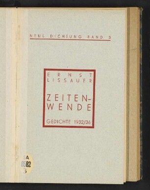 Zeitenwende : Gedichte 1932/36