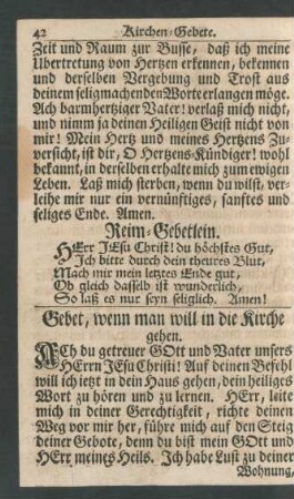 Gebet, wenn man will in die Kirche gehen