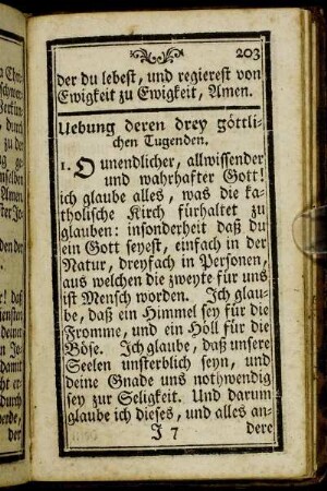 Uebung deren drey göttlichen Tugenden.