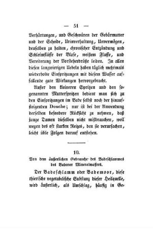 10. Von dem äußerlichen Gebrauche des Badeschlammes des Badener Mineralwassers.