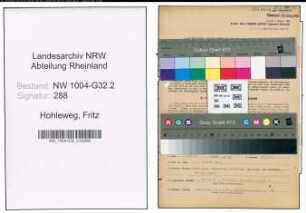 Entnazifizierung Fritz Hohleweg , geb. 19.04.1888 (Steuerhelfer)