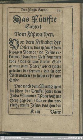 Das Fünffte Capitel. Vom Füßwaschen